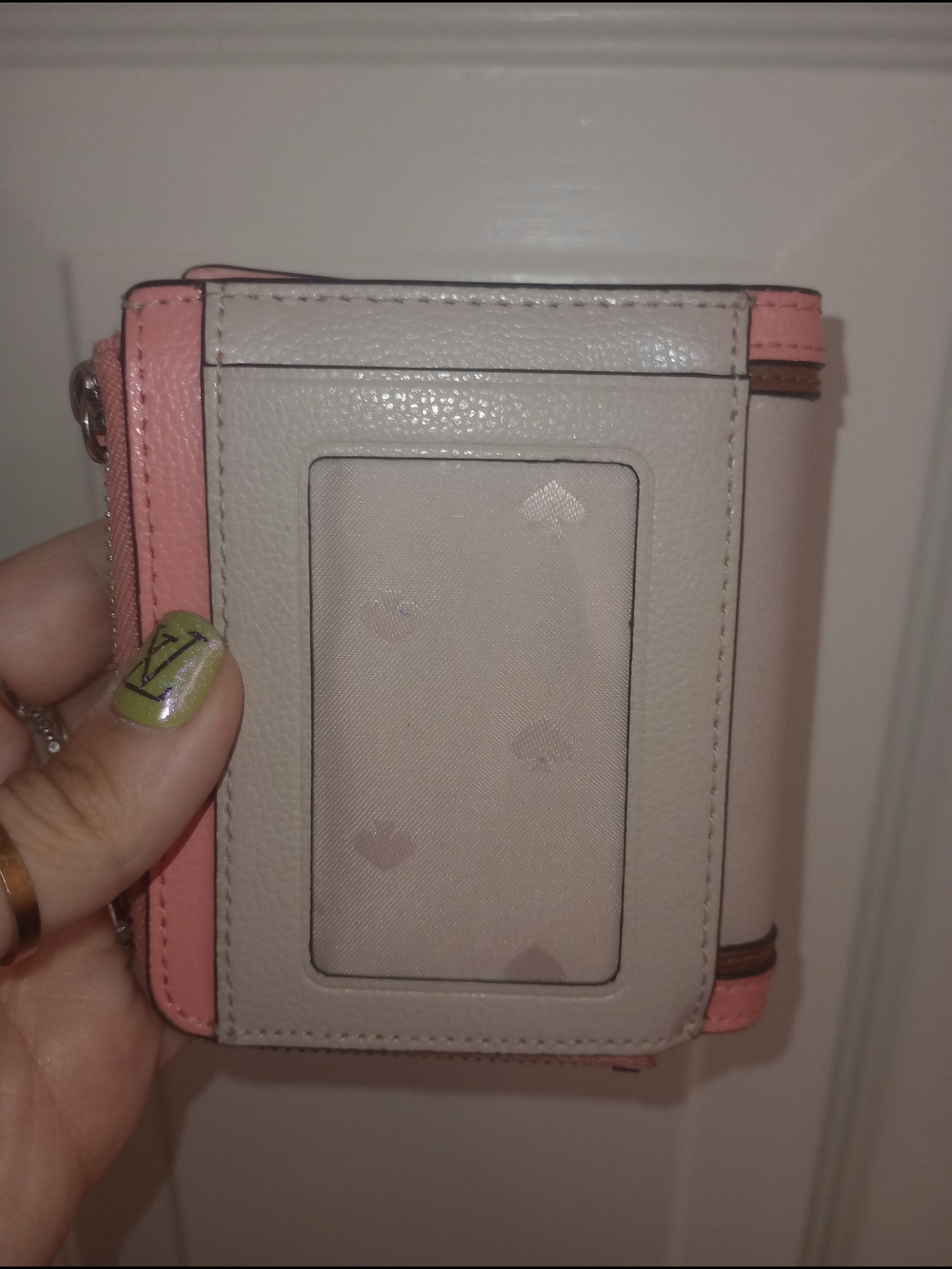 kate spade Pink, Cream & Brown Trim Small Zip Tri-fold Wallet - Picture 2 of 5